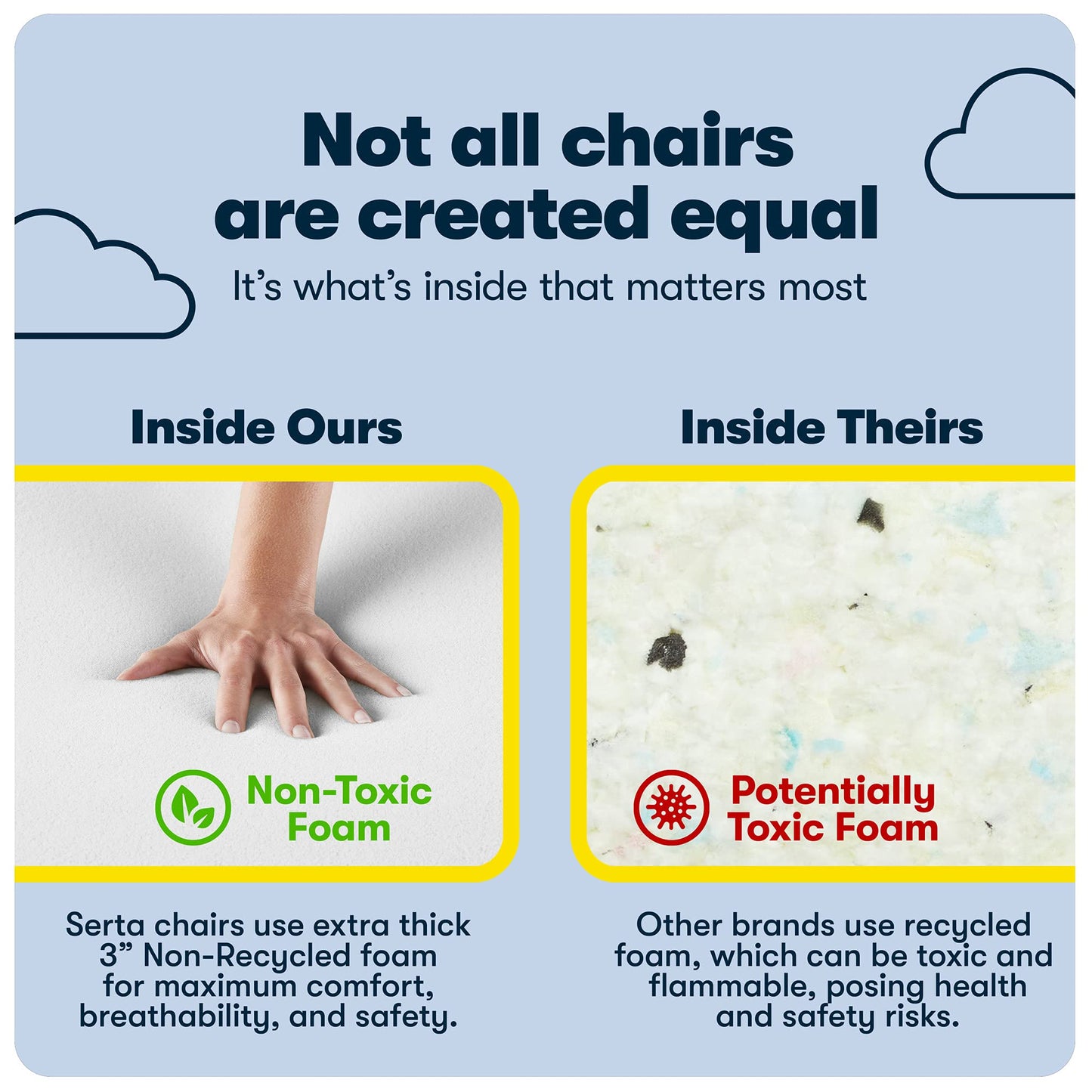 Serta Baxter Big and Tall Smart Layers Executive Office Chair with ComfortCoils, Ergonomic Computer Chair with Layered Body Pillows, Black & Gray Bonded Leather