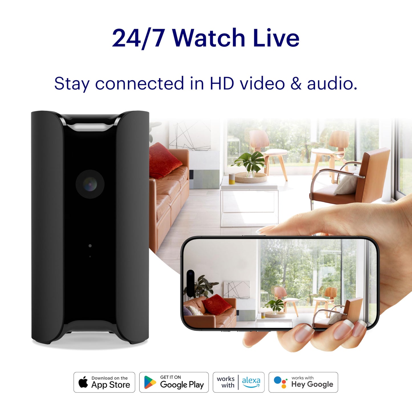 Canary Pro Indoor Home Security Camera 1080p HD WiFi IP | 24/7 Watch Live Video, Siren, Climate Monitor, Motion Alerts, Two-Way Talk, Night Vision, 10x Zoom, Private Mode, Works with Alexa and More