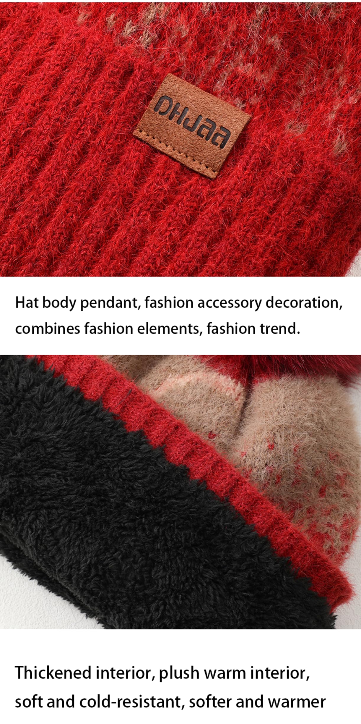 Wander Agio Winter Hat Scarf Glove Set for Women Beanie Hats Scarves and Gloves Womens Polar Fleece 3-Sets Christmas Red 1