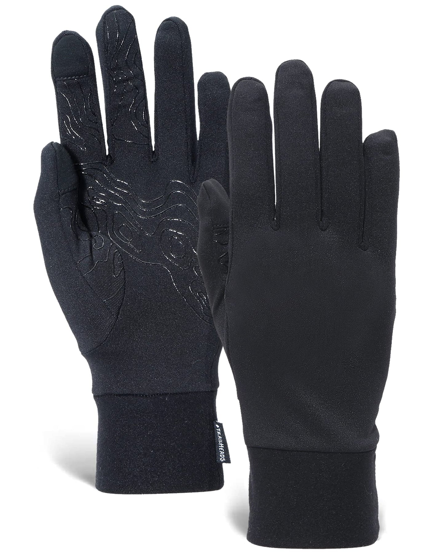 TrailHeads Running Gloves for Women | Lightweight Gloves with Touchscreen Fingers | The Elements - Black (Small)