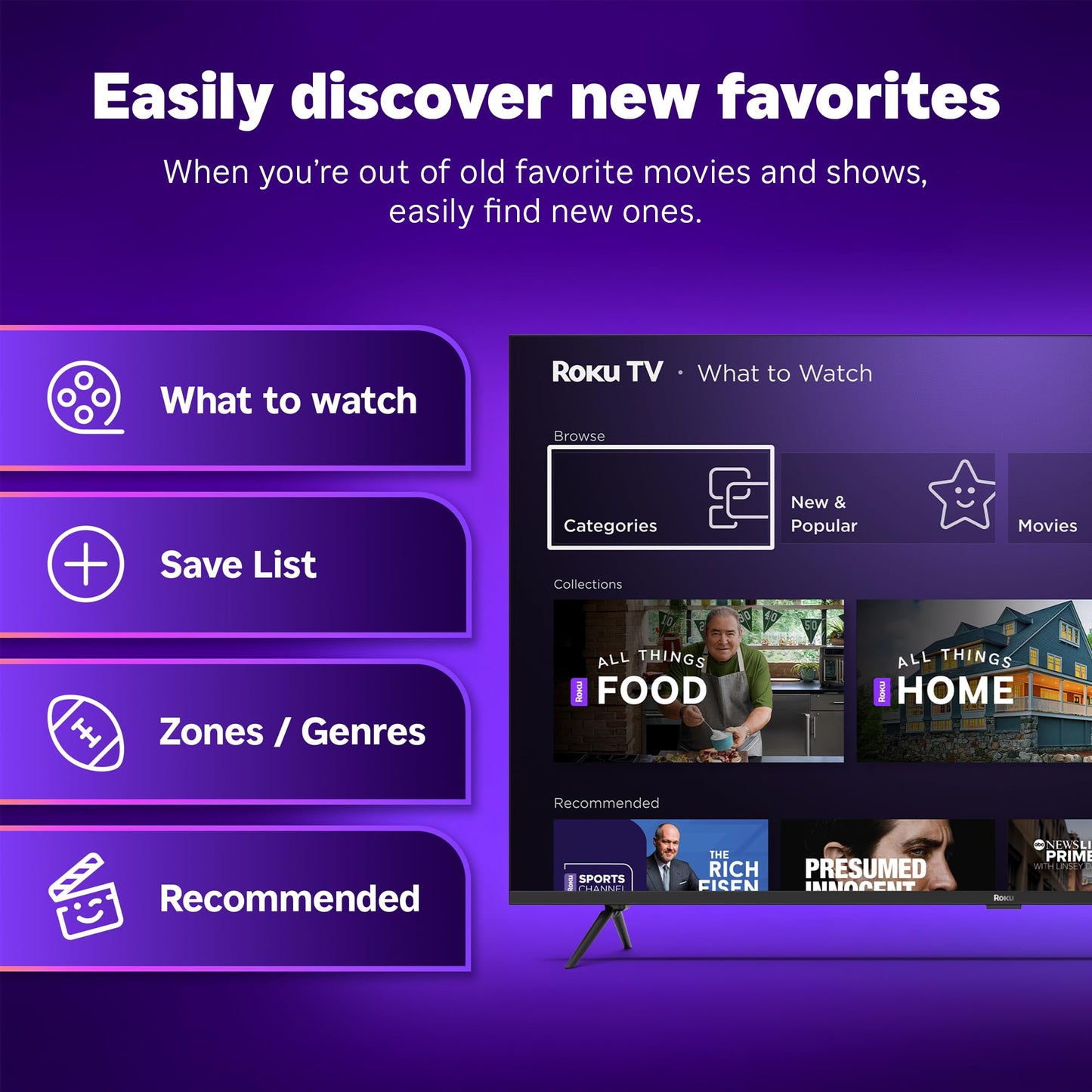 Roku Smart TV 2025 – 65-Inch Plus Series, Mini-LED TV – RokuTV with Enhanced Voice Remote – Flat Screen 4K QLED Television with Dolby Vision & Wi-Fi for Streaming Live Local News, Sports