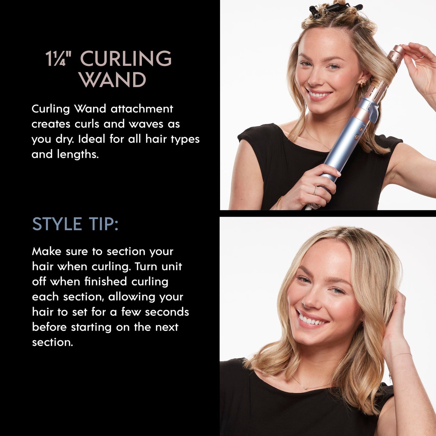 INFINITIPRO by CONAIR DigitalAIRE Multi Hair Styler, Air Styling System for Curls, Waves, Blowouts & Volume, 4 Attachments to Personalize Your Look Plus Storage Bag, Light Blue