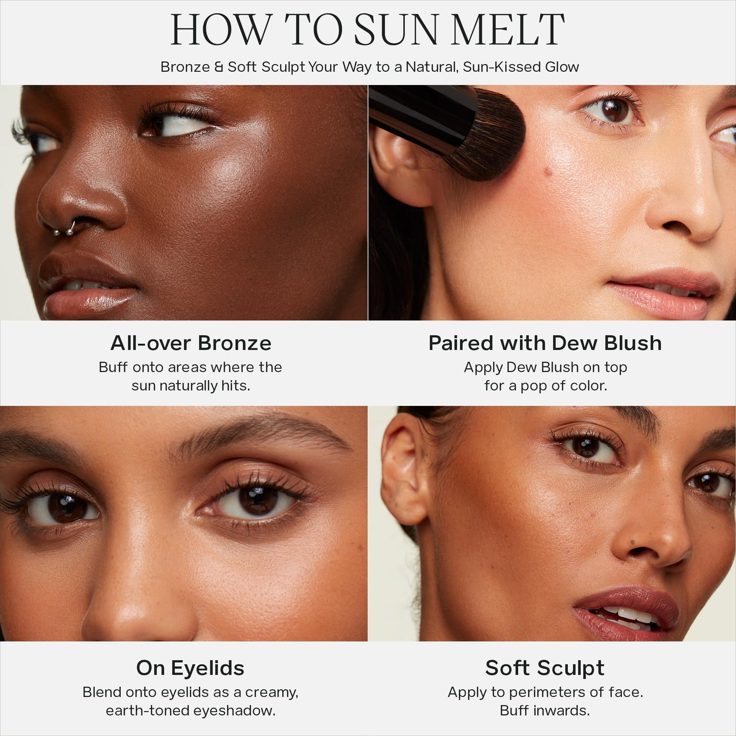 Saie Sun Melt Bronzer - Buildable Cream-Balm Bronzer For Face Sculpting - Cream Contour with Velvet Finish - Dark Bronze (1 oz)