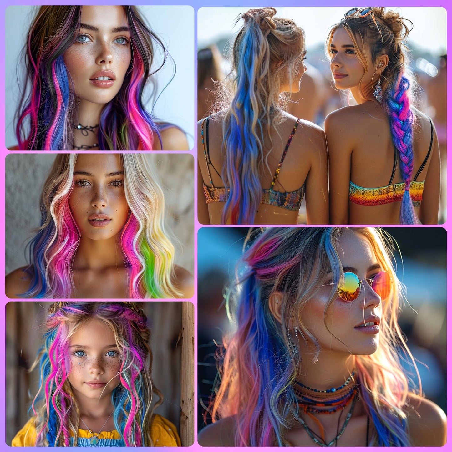 BADCOLOR Silver Hair Temporary Hair Dye Comb For Girls Kids Adults, Washable Hair Chalk Makeup For Halloween Christmas Birthday Cosplay Festival (Silver)