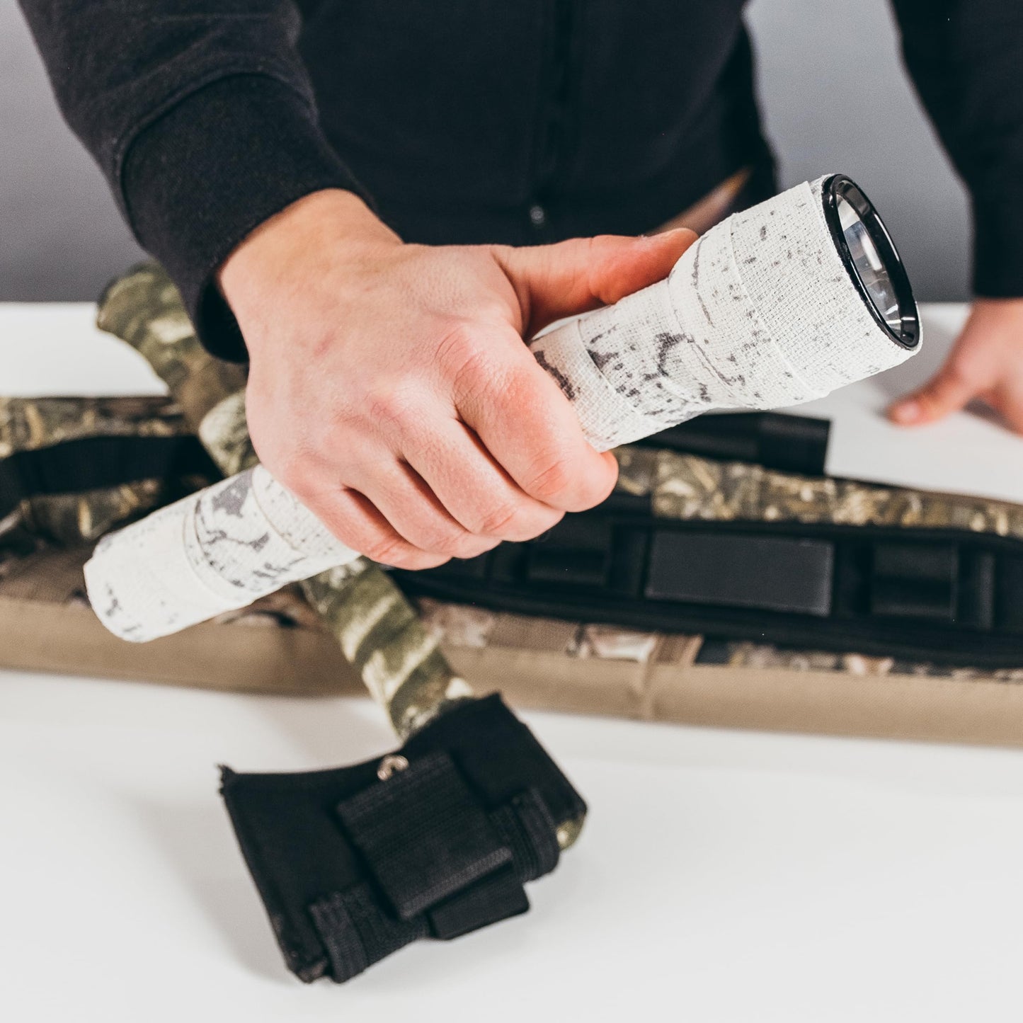 GEAR AID Camo Form Self-Cling and Reusable Camouflage Wrap, Snow, 2” x 144” Roll