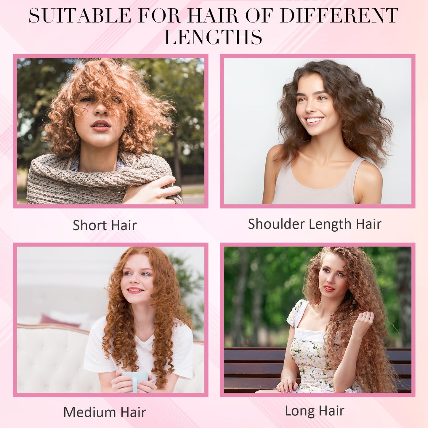 AOZUO Heatless Curling Rod Headband, Heatless Hair Curler Heatless Curls Overnight for Short Long Hair No Heat Overnight Curls with Thin Curlers to Sleep In for Short Hair (Pink)
