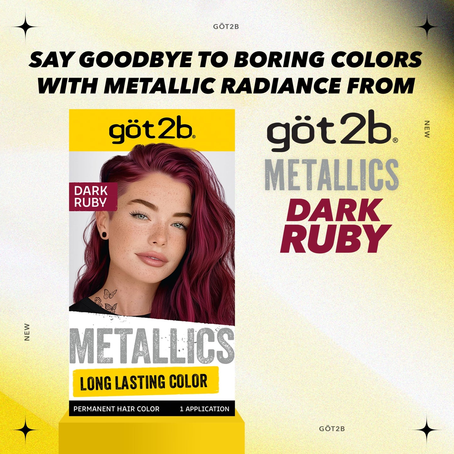 Schwarzkopf Got2b Metallics Permanent Hair Color, M68 Dark Ruby