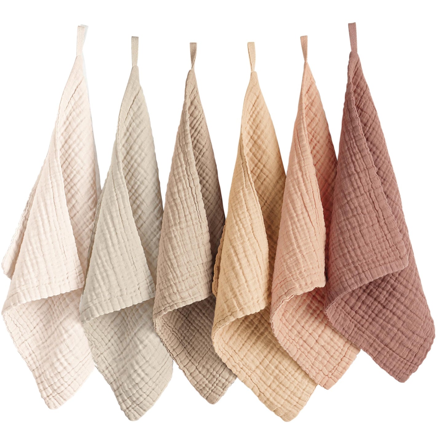 Konssy 6 Pack Face Cloths, Soft Wash Cloth for Washing Face, Cotton Face Towels for Sensitive Skin Women Facial Makeup Remover Reusable Absorbent Washcloths (11 x 11 Inch)