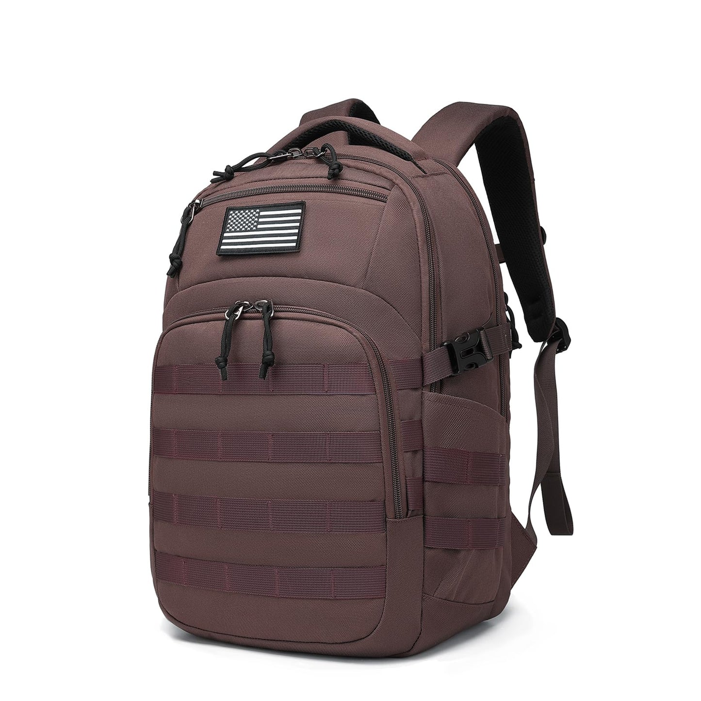 Wotony Military tactical backpack, backpack for men black tactical backpack small tactical backpack assault bag (Dark Coffee, 18.5 inch)