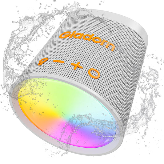 Gladorn Portable Bluetooth Speaker Wireless with 9 Color Lights, 20H Playtime, Stereo Pairing, Deep Bass, IPX6 Waterproof, Bluetooth 5.3, Small Speaker for Home, Party, Outdoor, Camping, Beach, Gift
