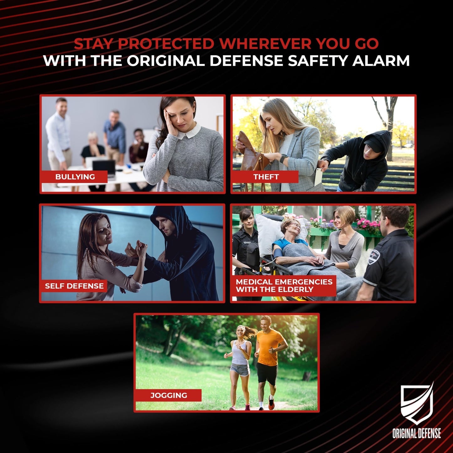 Original Defense® Siren Self-Defense Alarm (Mint) - 130 dB Keychain Alarm with LED Strobe Light for Women, Children, and Elderly - Police Recommended