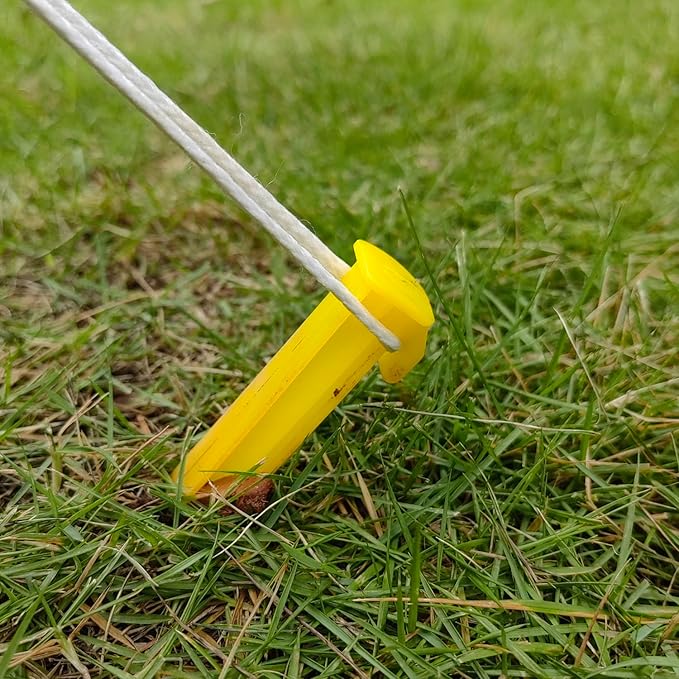 Plastic Tent Stakes Heavy Duty Beach - Premium PP Materials, Reusable - Rust-Proof, Easy to Use - Great for Hiking, Camping Outdoors - 10 Pcs, yellow, ZPDD662