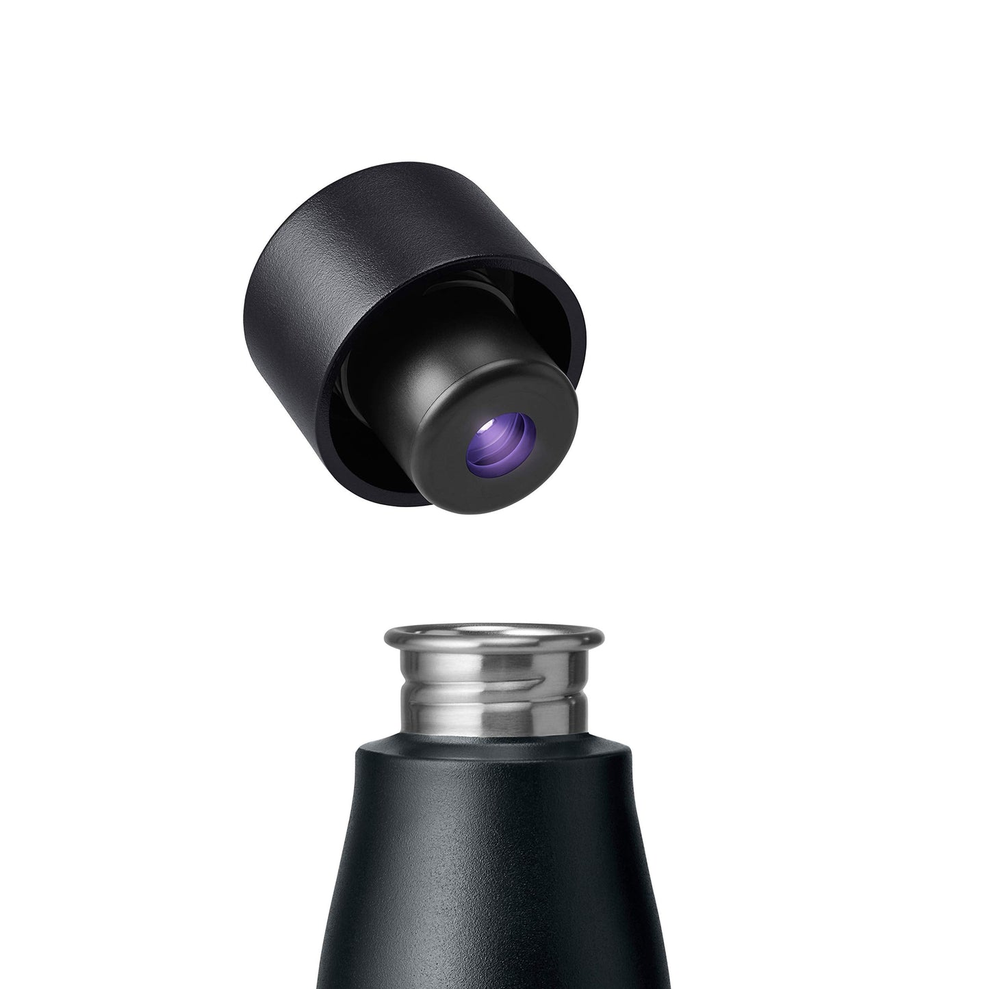 LARQ Bottle Movement PureVis 32 oz- Lightweight Self-Cleaning and Non-Insulated Stainless Steel Water Bottle with UV Water Purifier | Reusable & Travel Friendly, 1-Year Warranty, Black/Onyx
