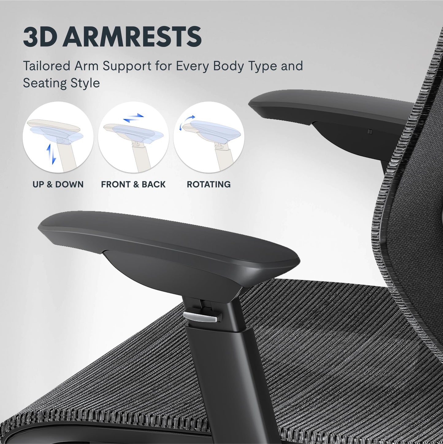 FLEXISPOT Upgraded OC6 Big and Tall Office Chair Heavy Duty,4D Armrest Mesh Ergonomic Home Office Chair with High Back,Lumbar Support,Tilt Function,and 360°Swivel Wheels(Black)