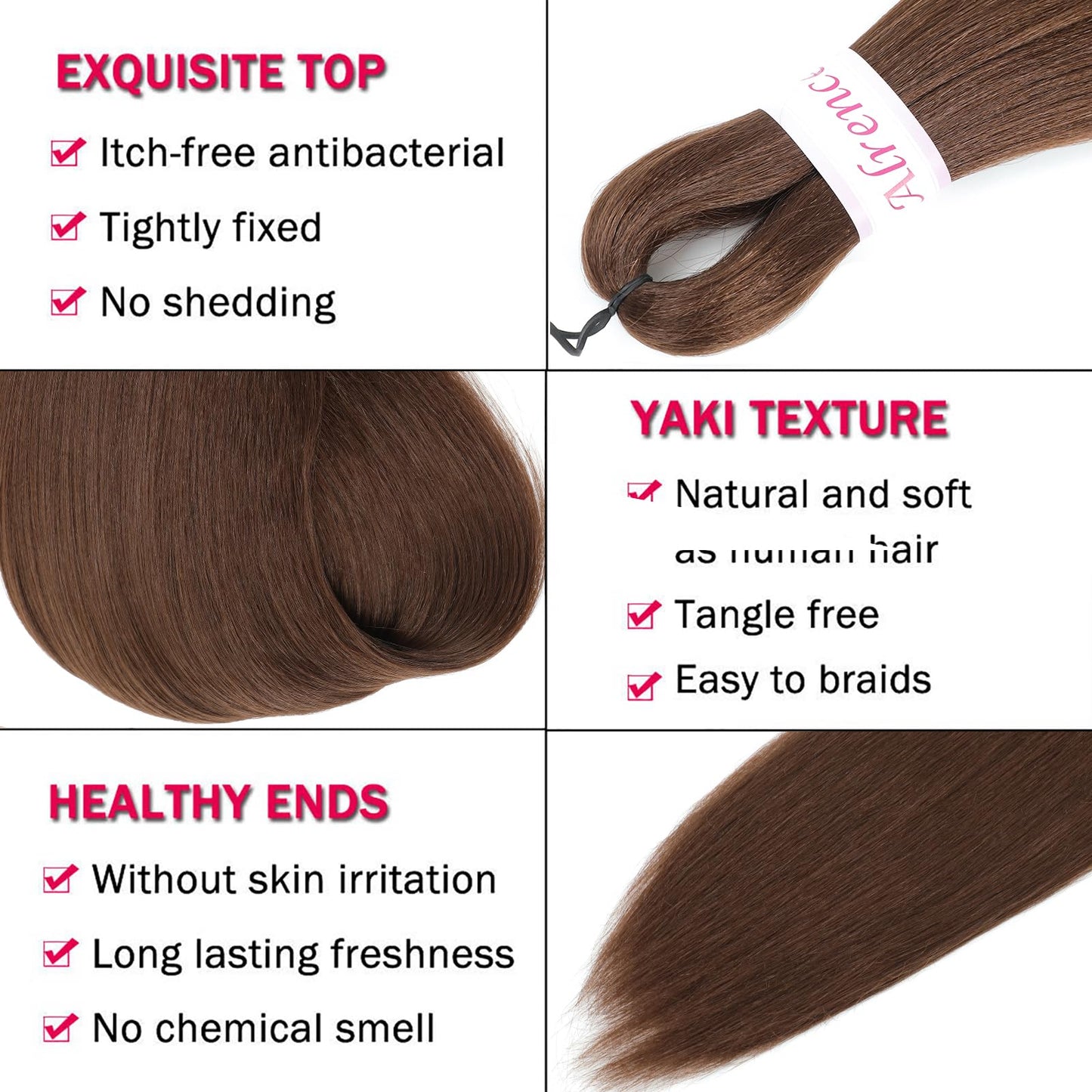 Alrence Pre Stretched Braiding Hair Long Braid 30 Inch 8 Packs Professional Braiding Hair Extensions Synthetic Crochet Twist Braids (30 Inch, 8#)