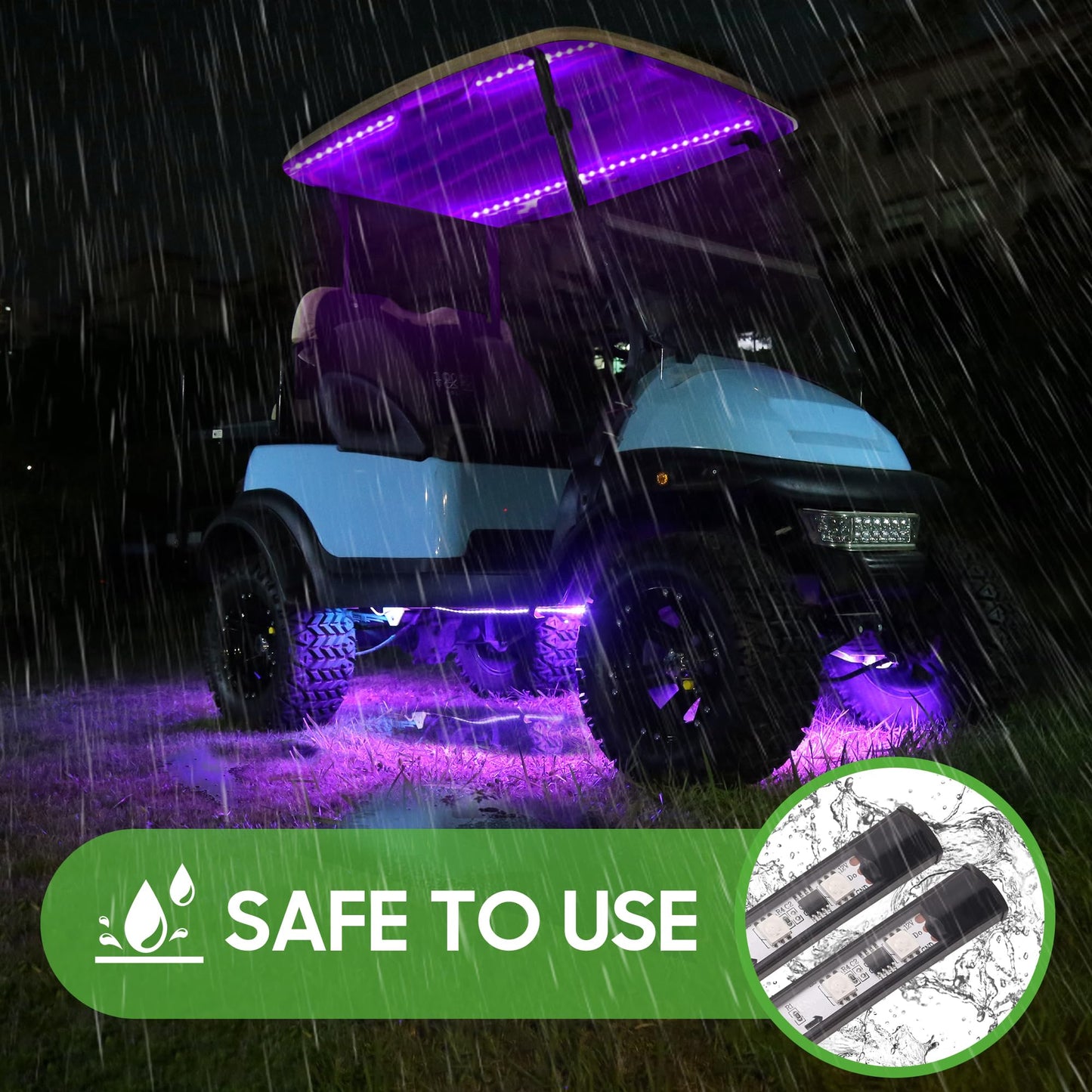 10L0L 6PCS Golf Cart Underbody Light Kit with Canopy Lights, Underglow LED Strip for Yamaha EZGO Club Car, 24 Modes Multicolor RGB Music Sync IP67 Waterproof