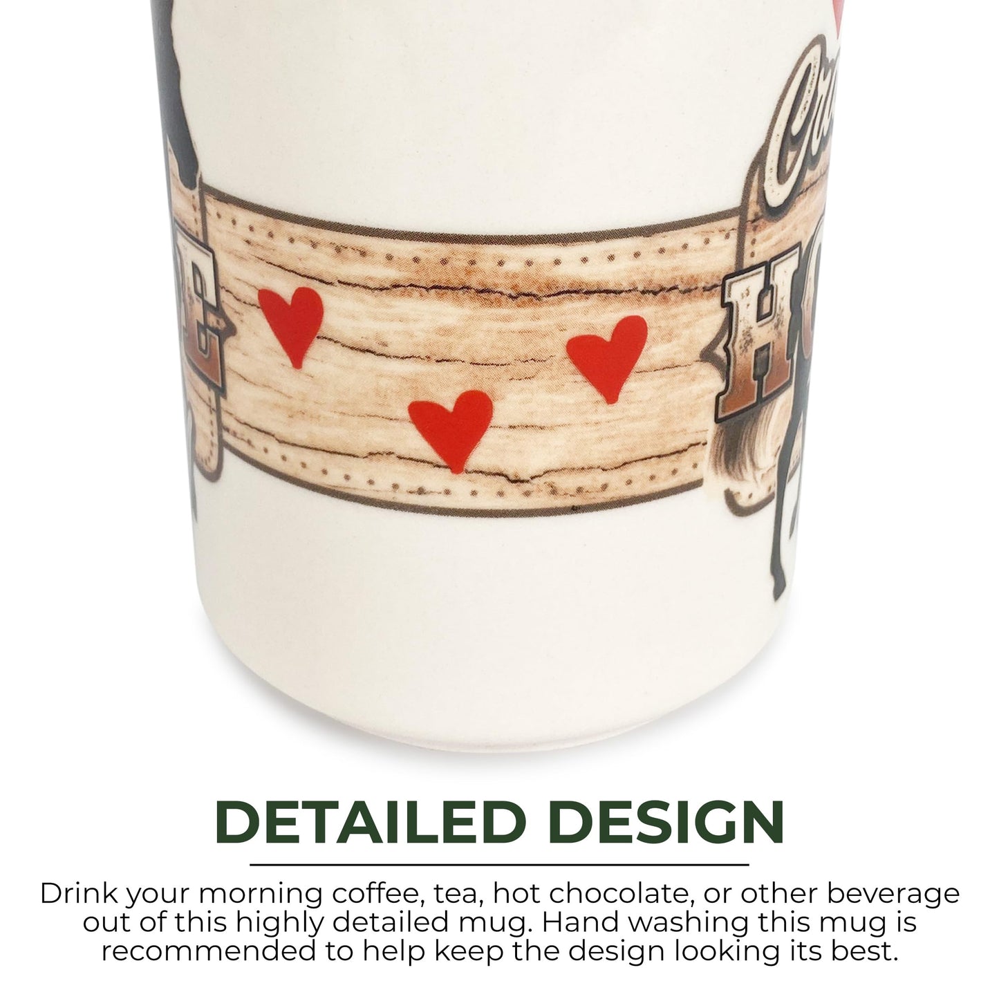 Rivers Edge Products Horse Ceramic Coffee Mug with Handle, 16 Oz, Espresso Cups and Coffee Cups Ceramic, Perfect for Coffee, Expresso, Latte, or Tea, Crazy Horse Lady