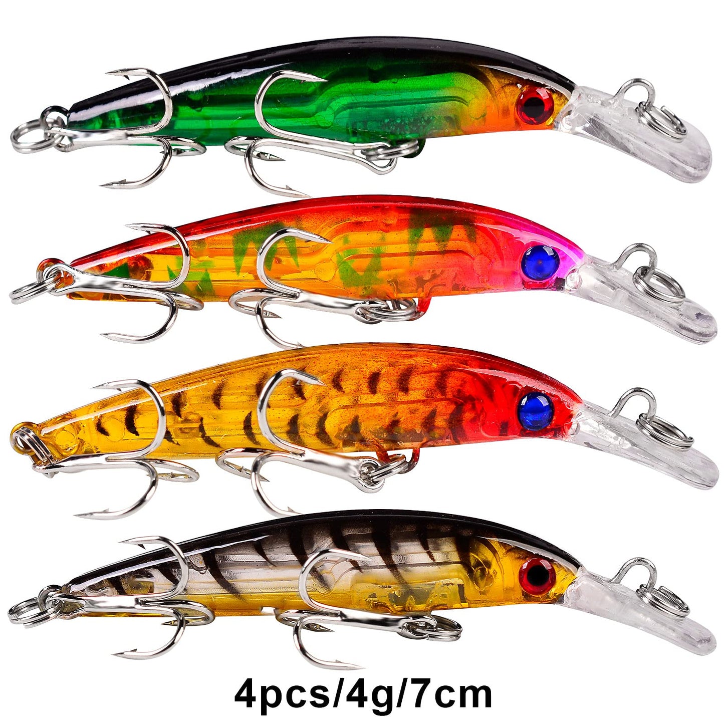 BAIKALBASS Bass Fishing Lures Kit Set Topwater Hard Baits Minnow Crankbait Pencil VIB Swimbait for Bass Pike Fit Saltwater and Freshwater (480-48pcs)