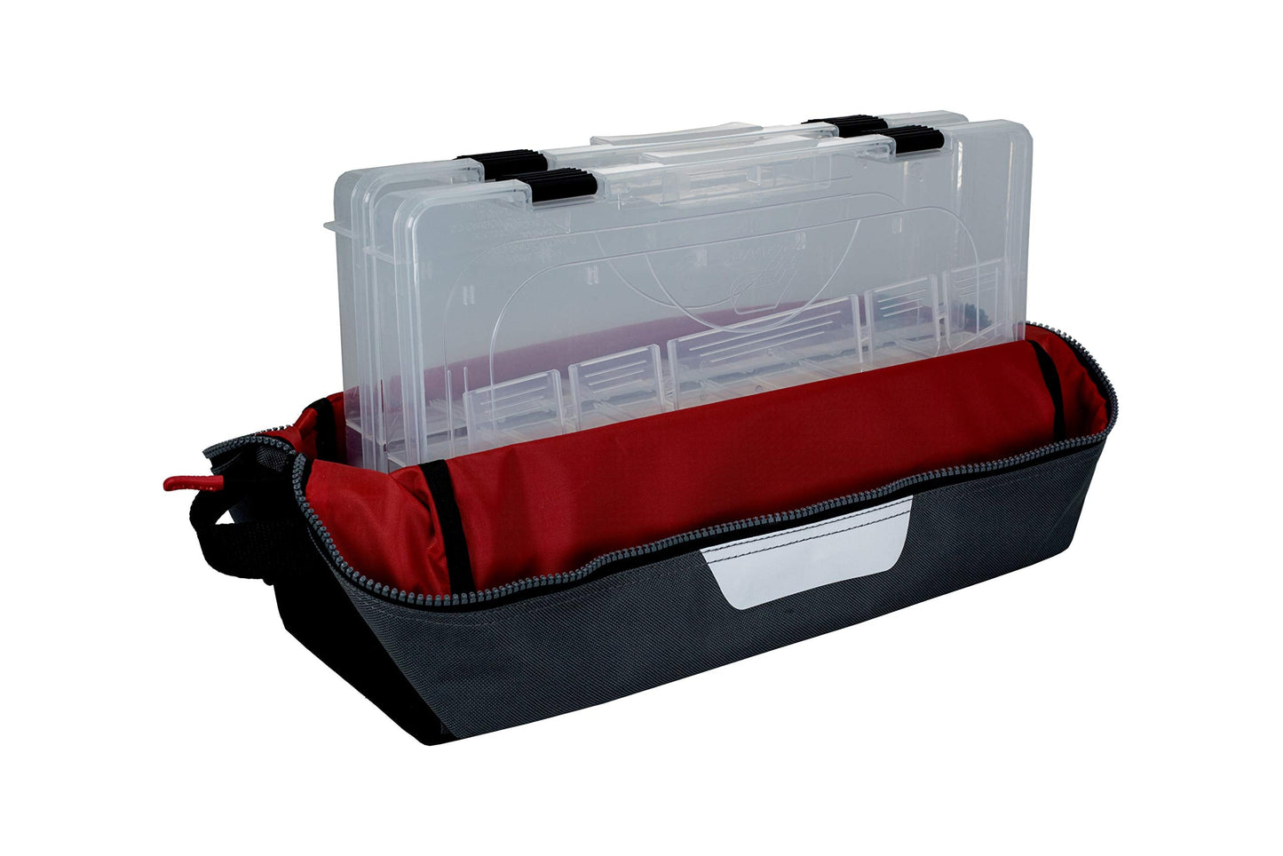Plano Weekend Series 3700 Fold-Down Speedbag, Gray Fabric, Includes 2 3700 Stowaway Utility Boxes, Fishing Tackle Soft Storage Bag, MOLLE Attachment Panel