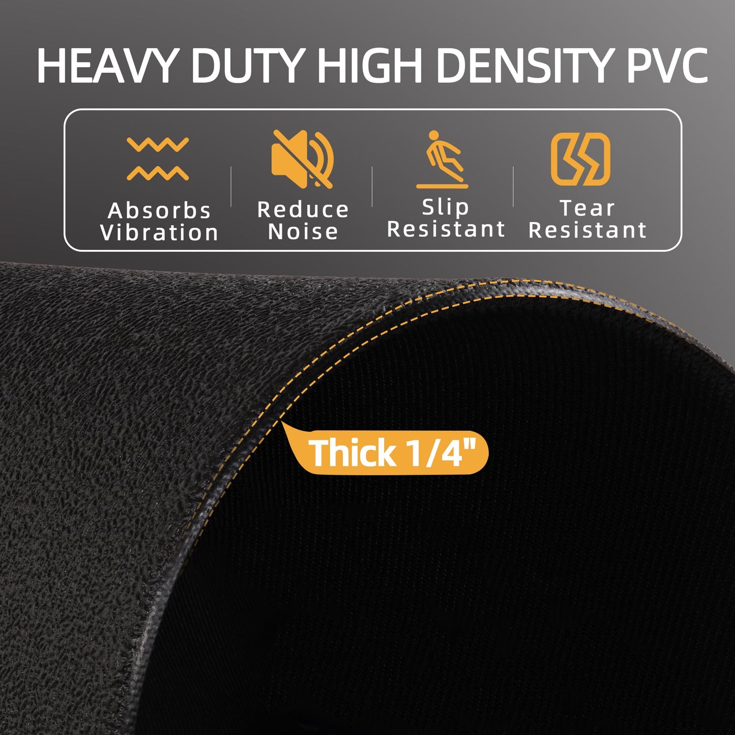 BalanceFrom GoFit High Density Treadmill Exercise Bike Equipment Mat, 3 x 6.5-ft, Foldable
