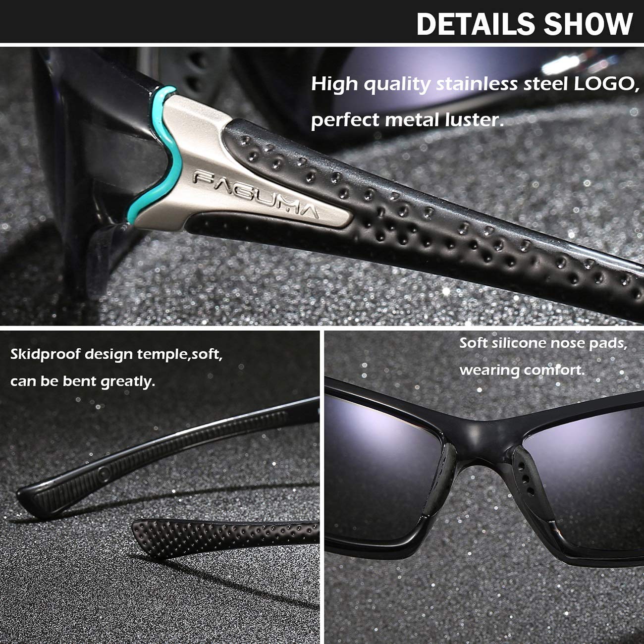 FAGUMA Sports Polarized Sunglasses For Men Cycling Driving Fishing 100% UV Protection
