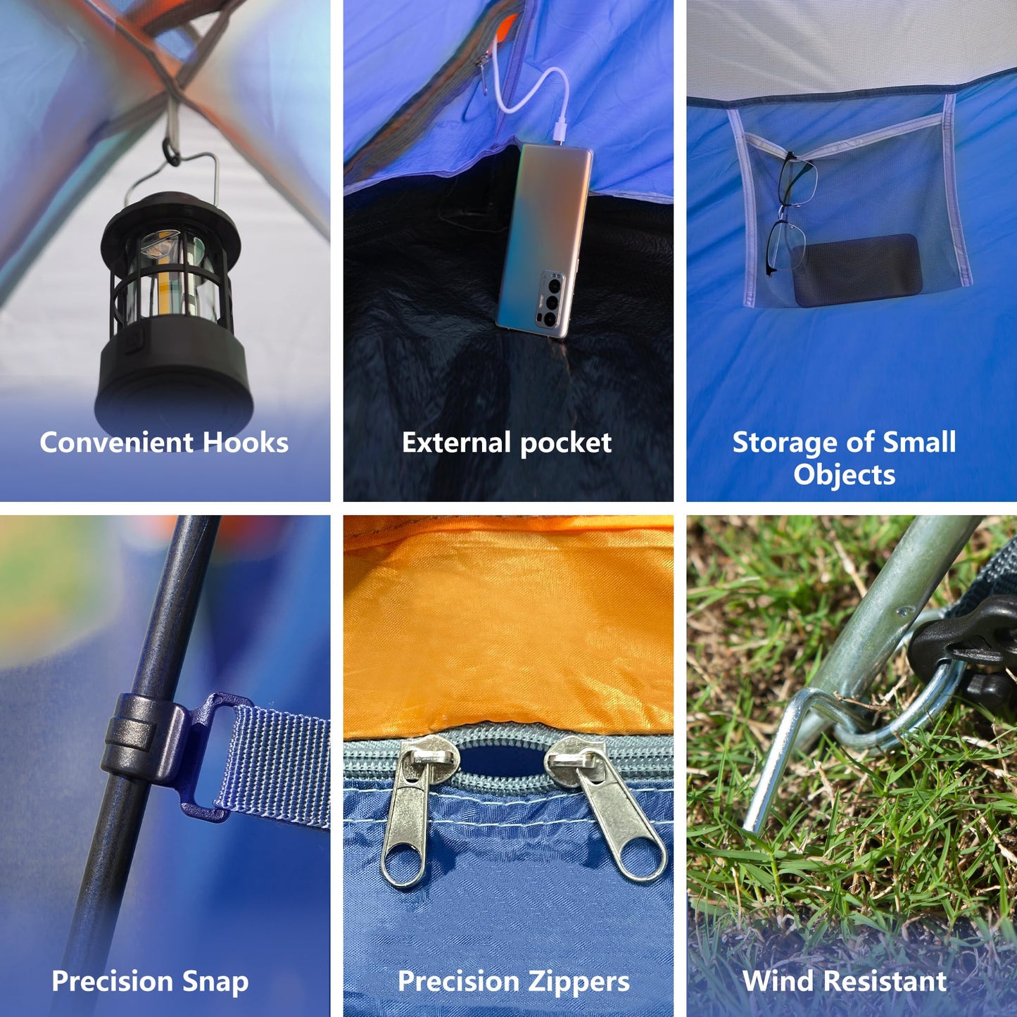 ASFANES 2 Person Waterproof Tents for Camping Easy Setup Outdoor Portable Backyard Camping Tents Suitable for Car, Backpacking, Hiking, Picnic or Fishing, Navy Blue