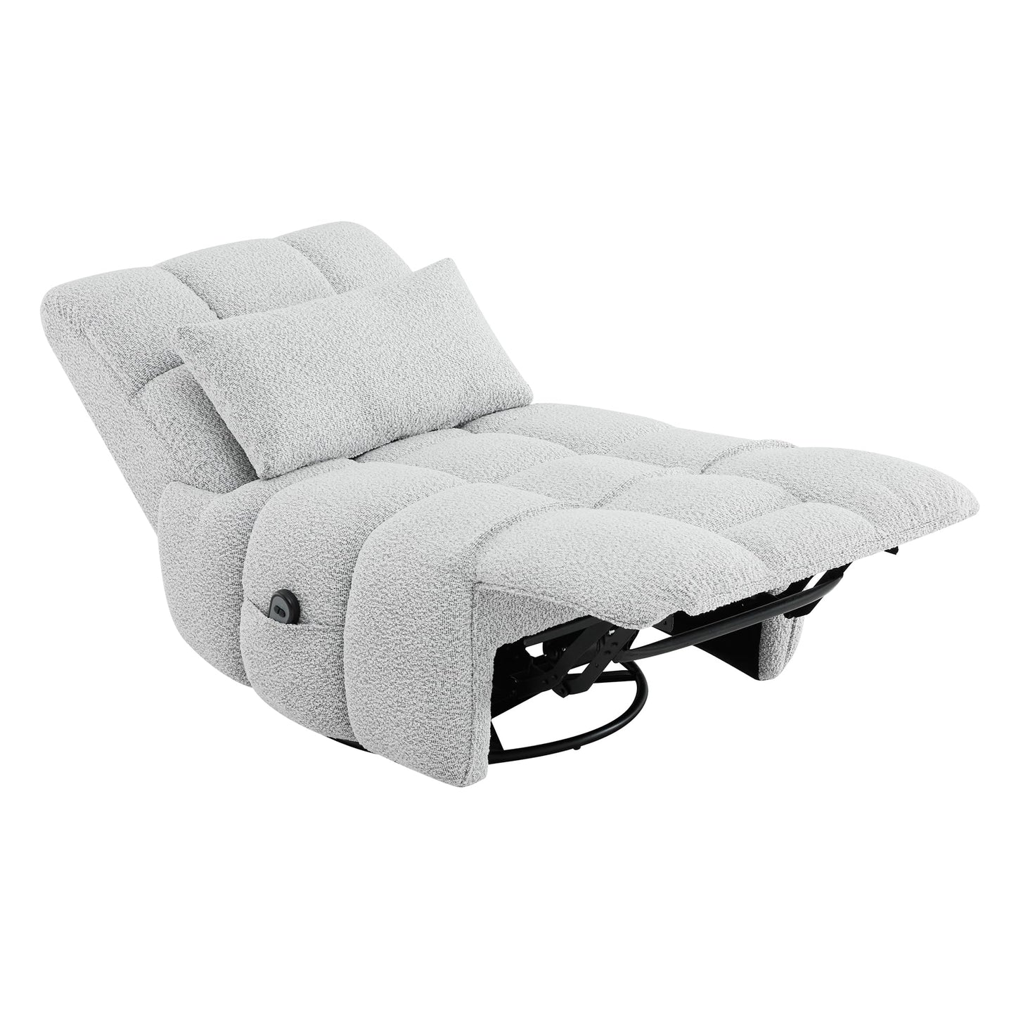 Watson & Whitely Oversized Power Recliner Chair for Adults, Swivel Rocker Recliner Chair with Lumbar Support, Ultra-Comfy Glider Recliner for Living Room Theater Seating Single Sofa, Grey
