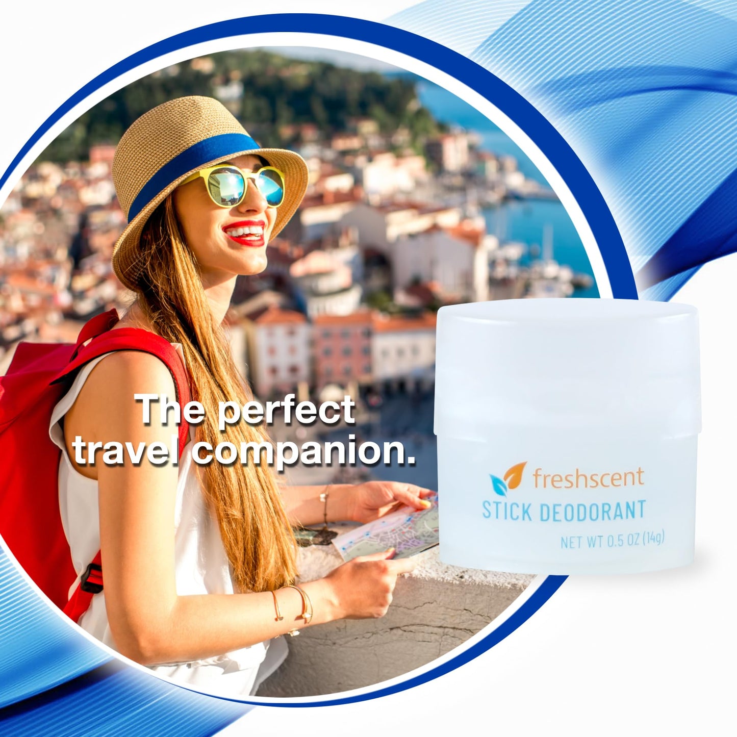 (144 Pack) Freshscent 0.5 oz. Stick Deodorant, Travel Size, Alcohol Free, light fragrance, bulk packed and perfect for donations.