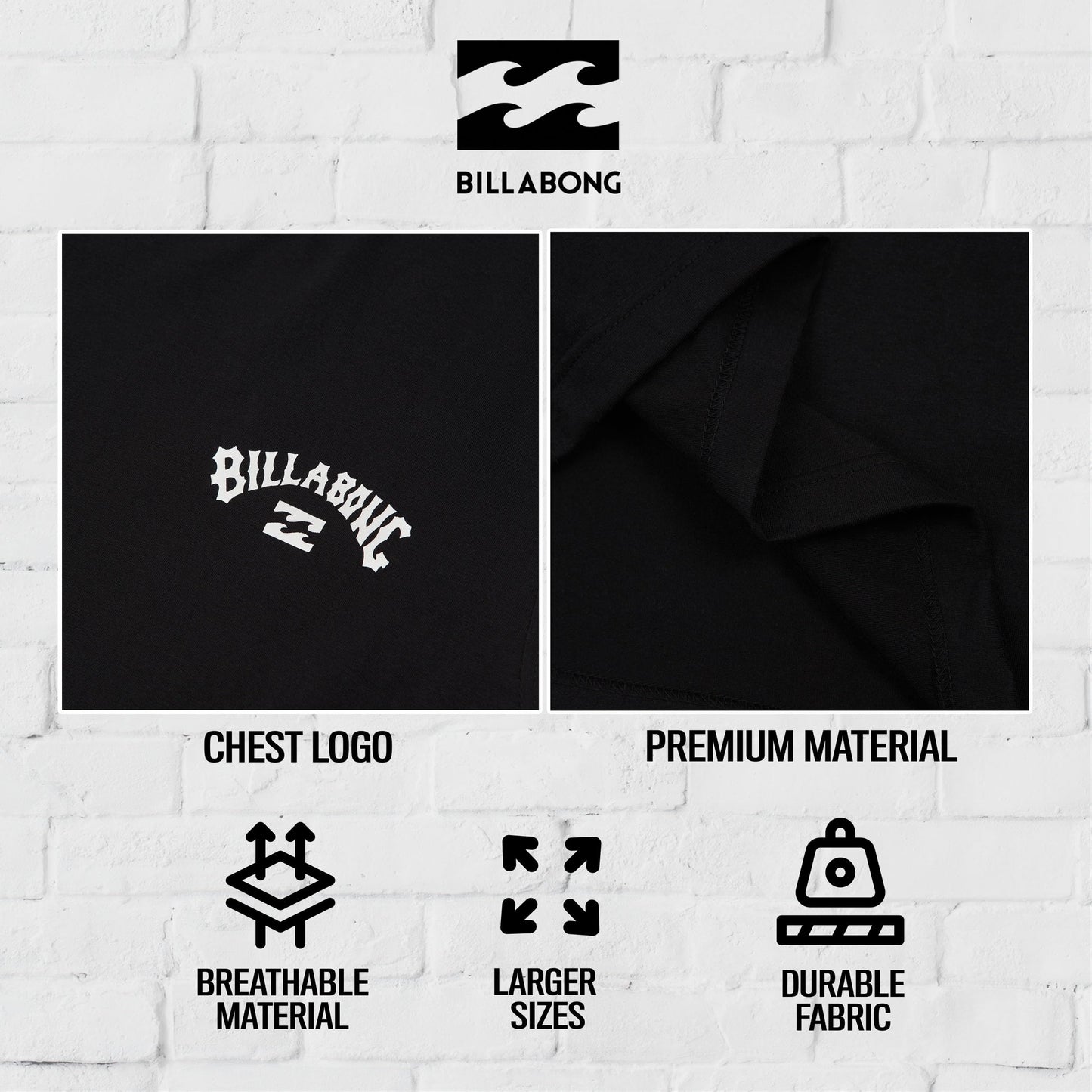 Billabong Big and Tall Sleeveless Shirts for Men - Cotton Mens Muscle T Shirts Black