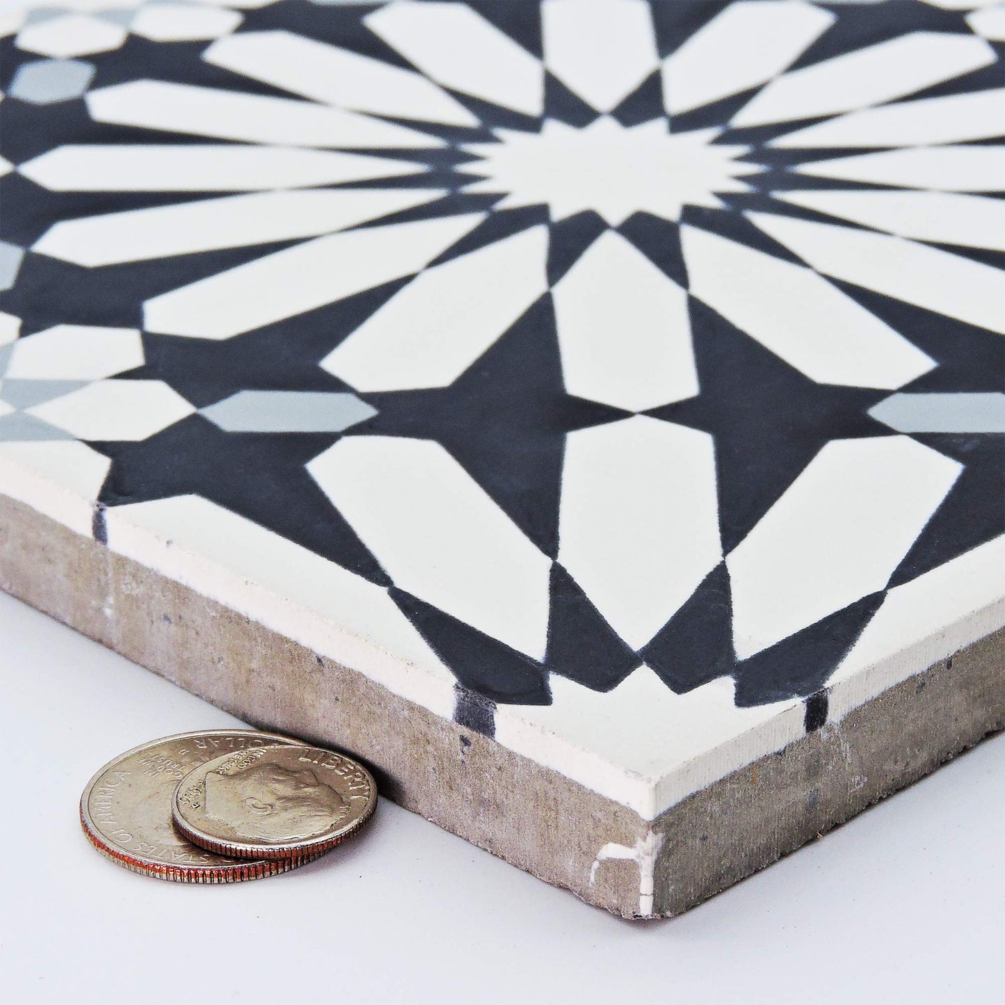 Alhambra 8''x8'' Handmade Cement Tile,Pack of 12