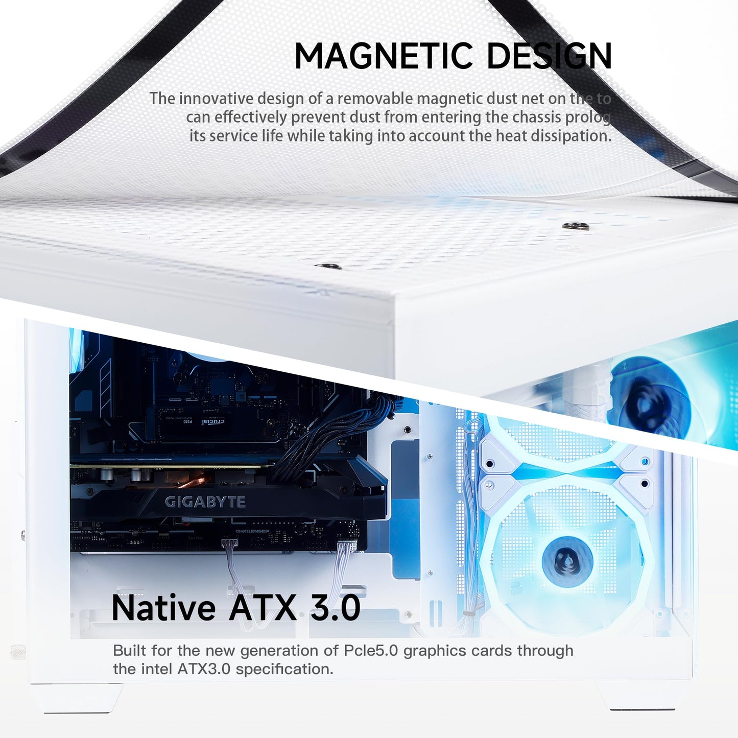 MLOONG X-Dragon Gaming PC Desktop, AMD Ryzen 7 7700 8 core 3.8GHz(up to 5.3GHz), GeForce RTX 5060Ti 8GB, 32GB DDR5 RAM 6000MHz, 1TB NVME SSD, 600W PSU, Windows 11 Home, WiFi, White
