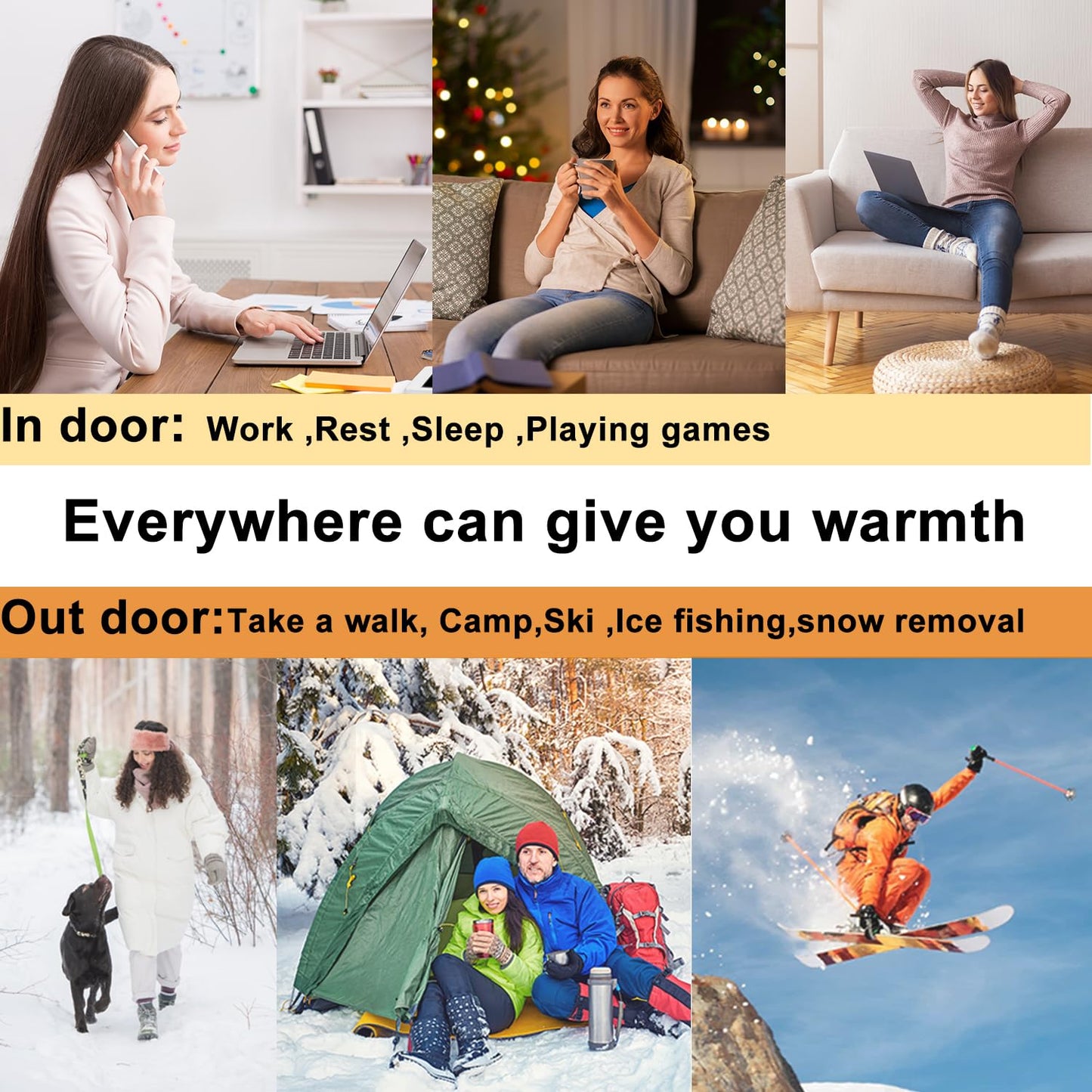 AI Hand Warmers Rechargeable 2 Pack, 6000mAh Electric Hand Warmer Reusable, 20Hrs Long Heating, Portable Pocket Heater Handwarmer for Women Men, Outdoor Camping, Ski Equipment(Black/White)