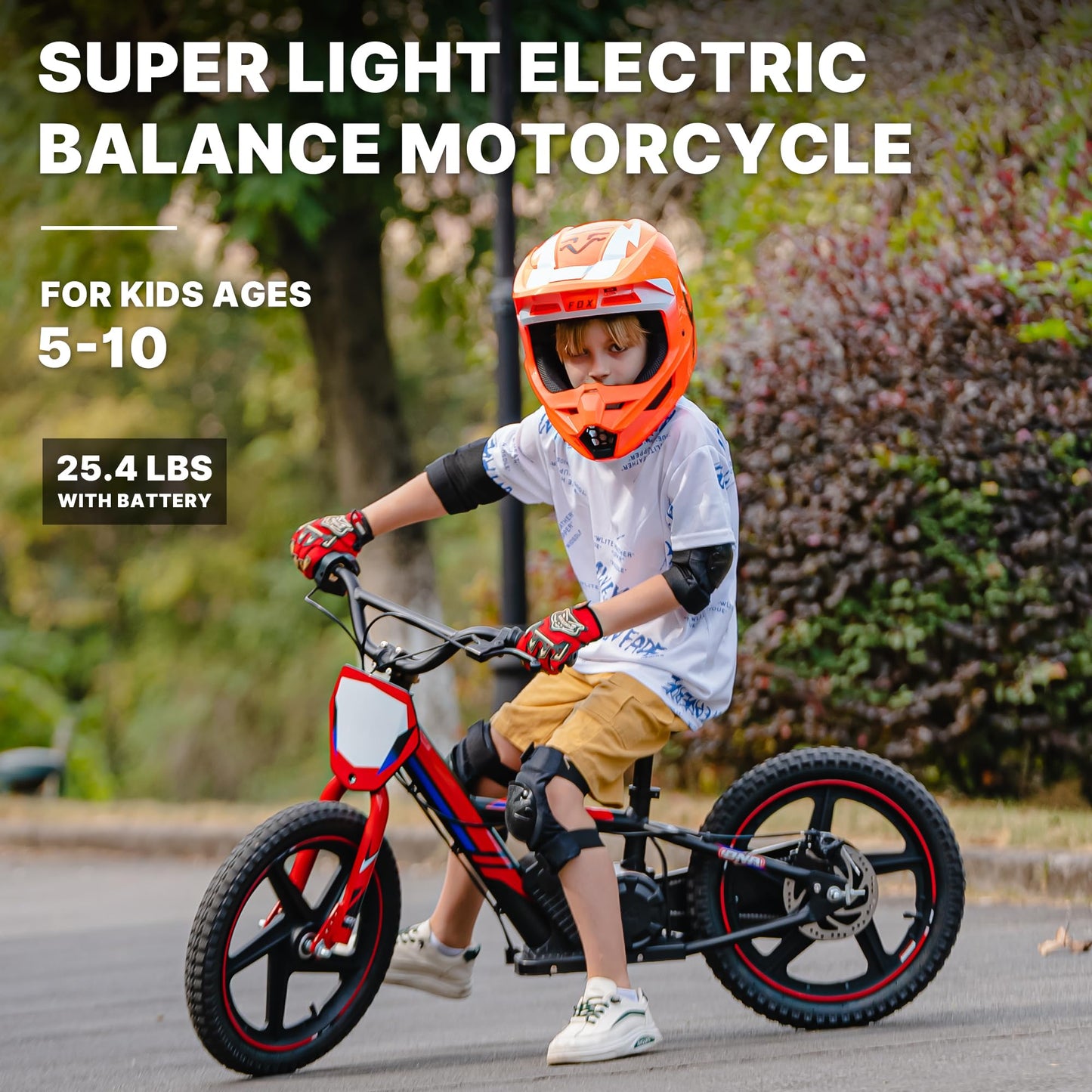Lightweight Electric Dirt Bike for Kids, 170/340W Electric Motorcycle Up to 10/12MPH, 24V Detachable Battery, Hand-Operated Dual Brakes Electric Balance Bike for Ages 3-6/5-12