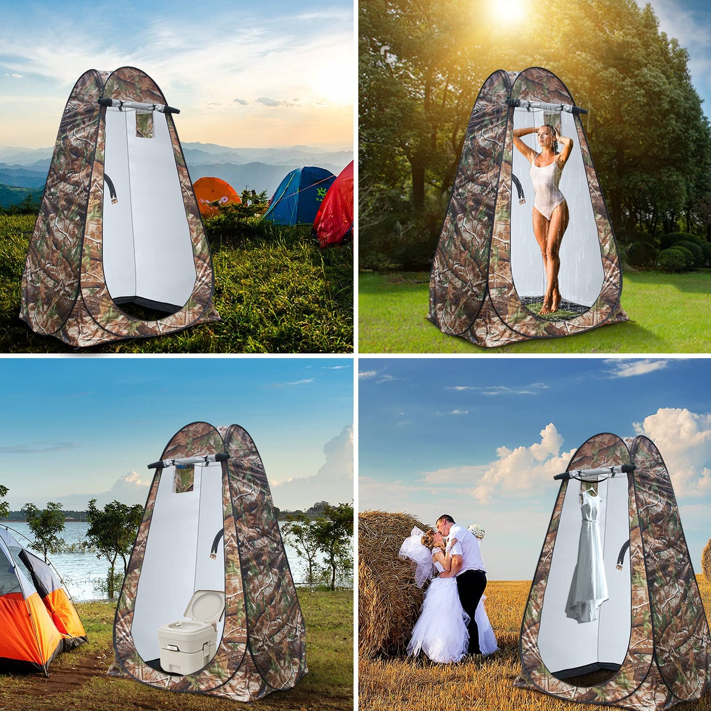 anngrowy Pop Up Privacy Tent for Shower Portable Outdoor Camping Bathroom Toilet Changing Dressing Room Privacy Shelters Room for Hiking and Beach Sun Shelter Picnic Fishing– UPF40+ Waterproof