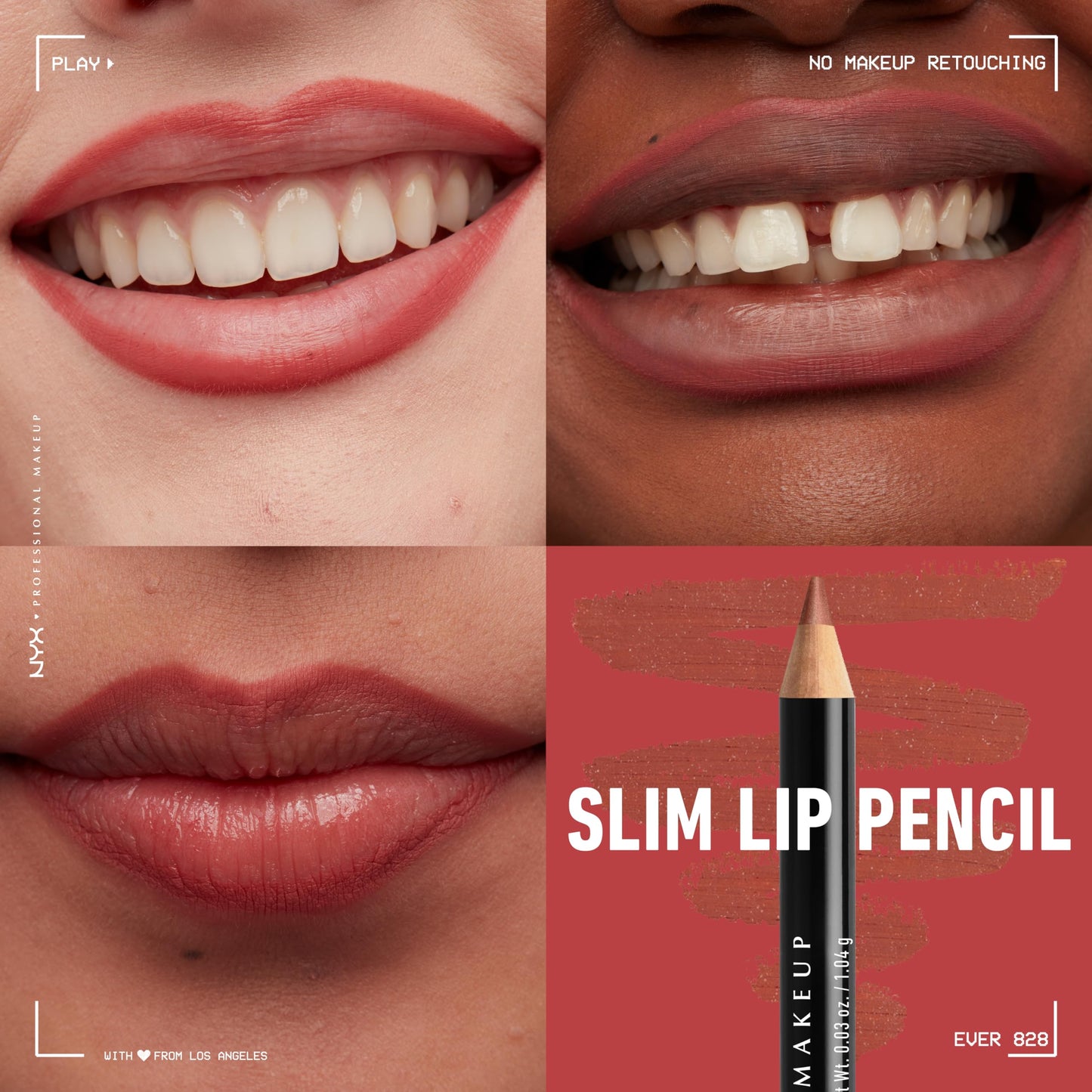NYX PROFESSIONAL MAKEUP Slim Lip Pencil Long-Lasting Creamy Lip Liner Mahogany & Ever
