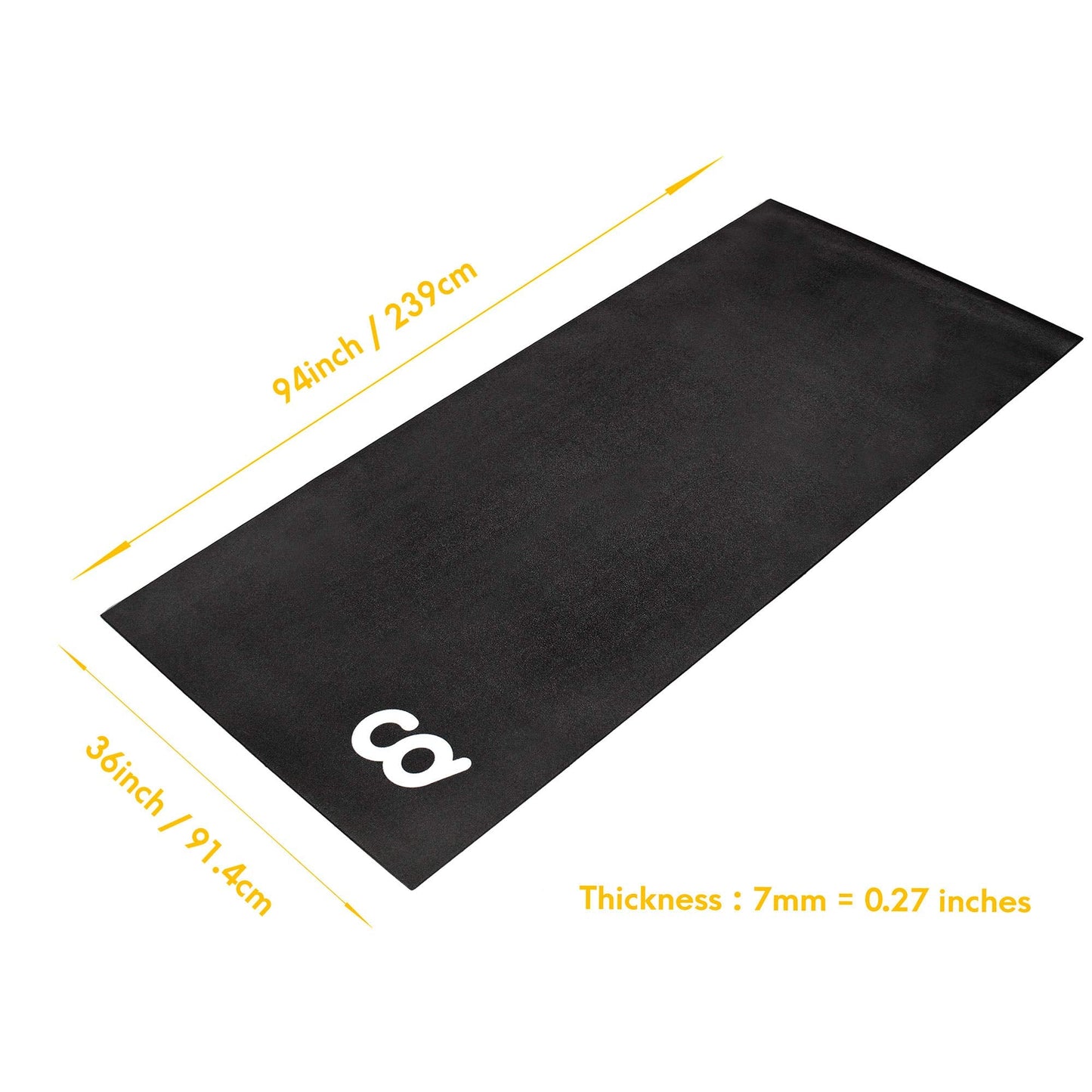 CyclingDeal Bike Trainer Floor Mat - Compatible with Indoor Exercise Stationary Bike Treadmill Elliptical Waterproof Gym Flooring Equipment - Indoor Cycle Stepper - Soft 36" x 94" (91 x 239cm)