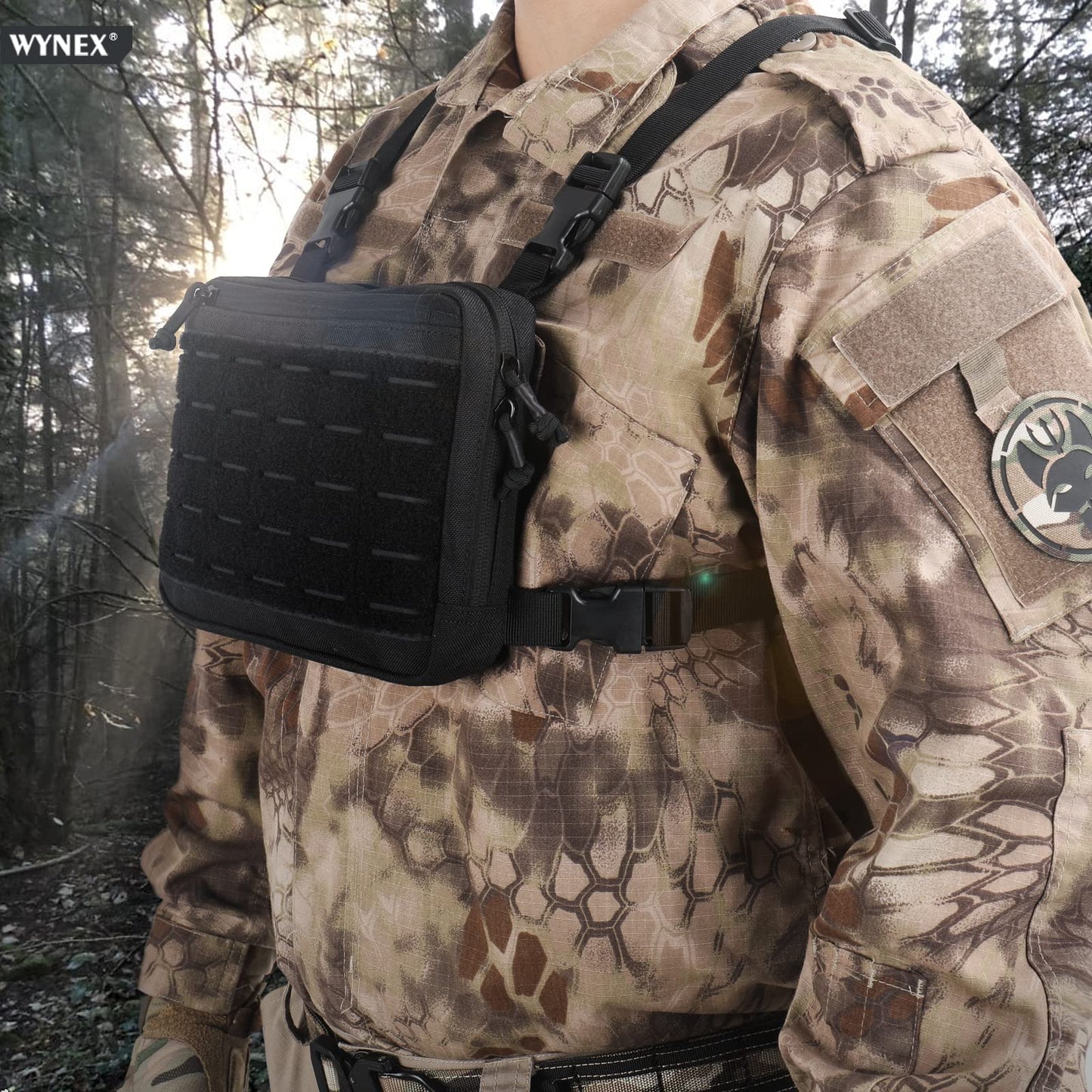 WYNEX Tactical Chest Rig Bag of Laser Cut Design, Molle Chest Pouch Utility Recon Kit Bag Tactical Chest Pack Bag