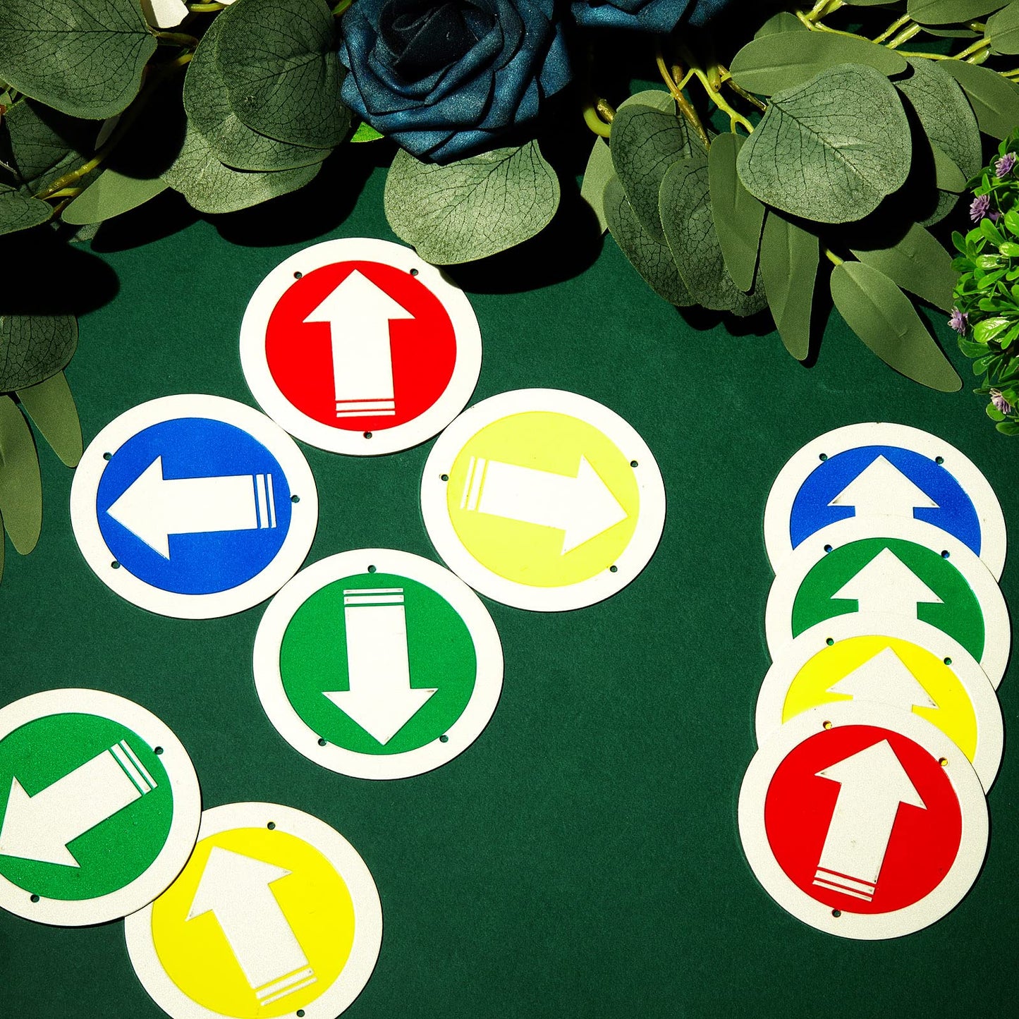 Amylove Trail Markers Reflective Trail Marker Pack Bright Trail Marking Reflectors for Hunting Hiking Driveway Camping Walking Backpacking Outdoors, Blue Green Red and Yellow (80 Pcs)