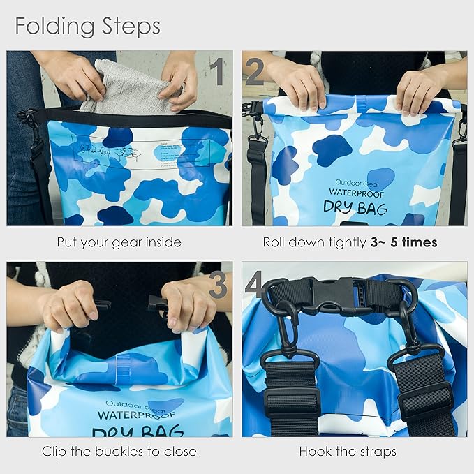 Waterproof Dry Bag Backpack 5L/10L/20L/30L/40L, Roll Top Floating Waterproof Storage Bags for Kayaking, Boating, Swimming, Hiking, Camping and Fishing