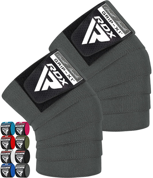RDX Knee Wraps for Weightlifting, 78” Elasticated Straps Power Lifting Leg Press Support Gym Fitness Squats Workout Men Women