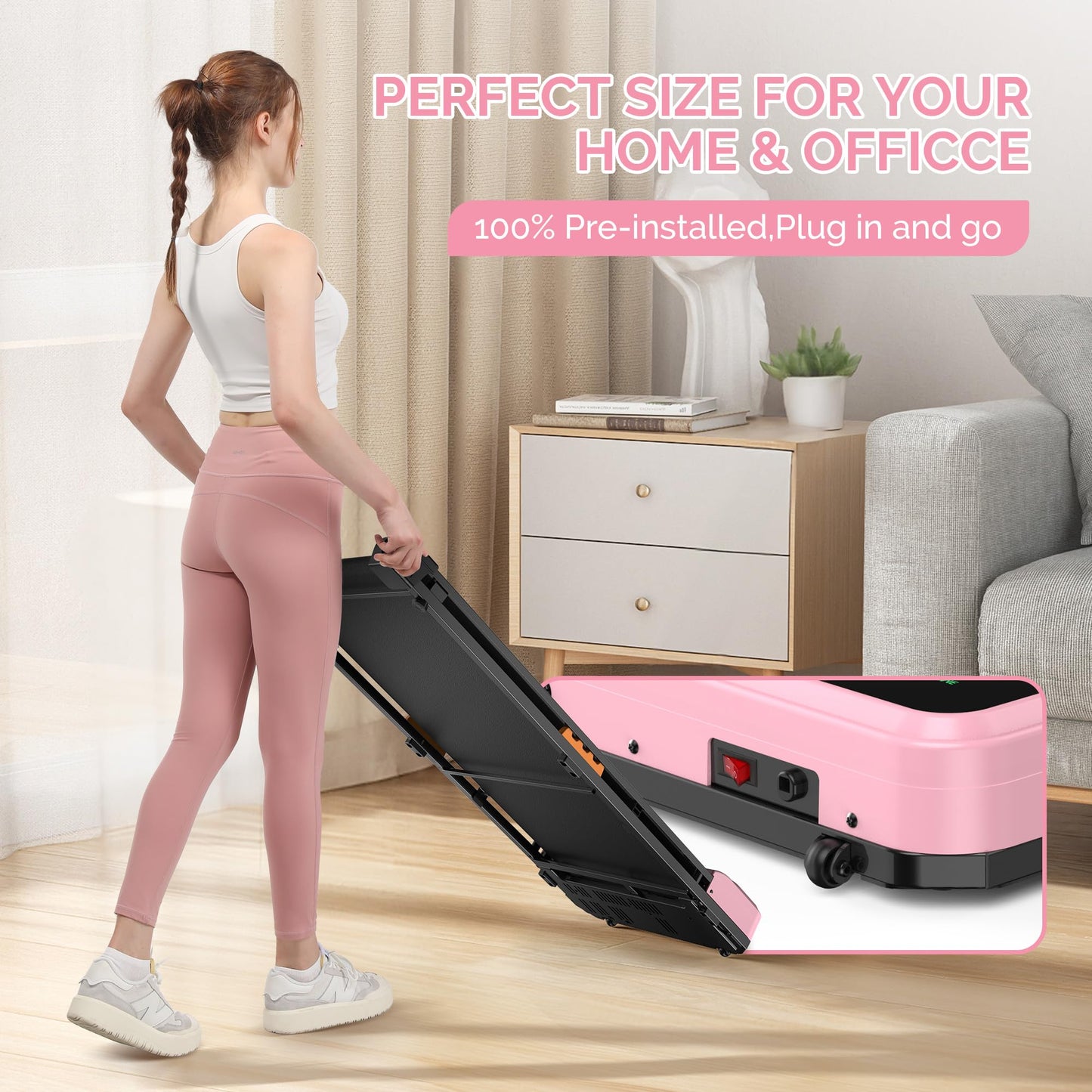 ANCHEER Under Desk Treadmill,3 in 1 Walking Pad Treadmill for Home,2.5HP Treadmill 300lb Capacity,Compact Treadmill with Remote Control,LED Touch Screen,Running Electric Machine