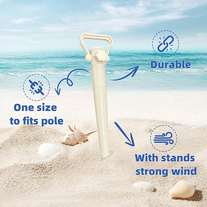 UMARDOO Beach Tent Sand Anchor,Sun Shelter Stand Holder Tent Stakes Ground Anchors Stakes,Camping Stakes Tarp Stakes for Tent Rain Tarps Canopy Camping Hiking (2 PC Beach Anchors)
