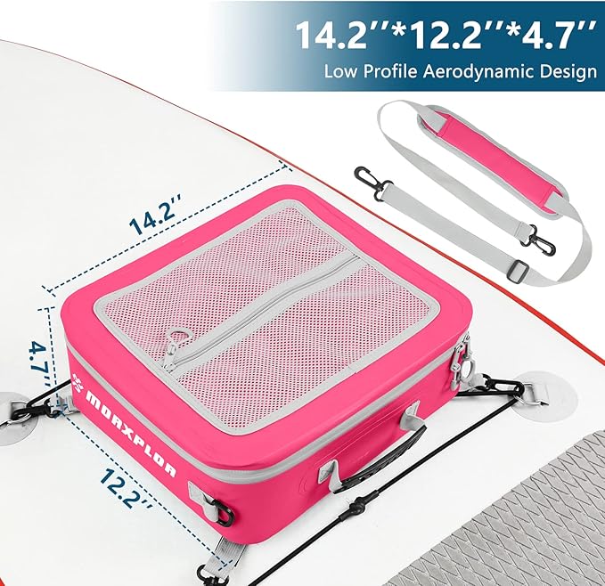 Waterproof PVC Paddleboard Cooler Deck Bag - 12 Can Soft Insulated Cooler for Paddleboarding, Camping, Kayaking