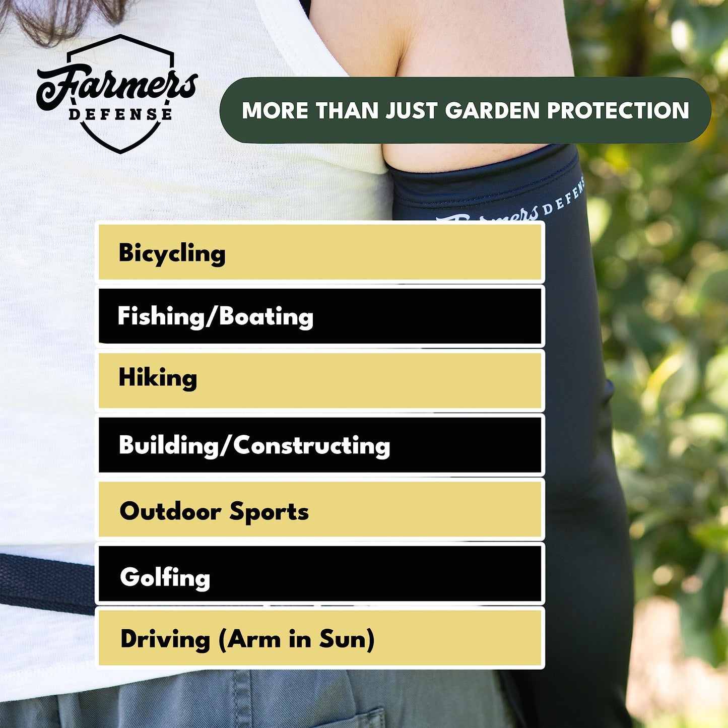 FARMER'S DEFENSE Sleeves | UV Cooling Sleeves for Sun Protection | Premium Anti-Scratch Arm Guard Sleeve for Skin - for Gardening Harvesting Sports Outdoors | Unisex | Cream XS