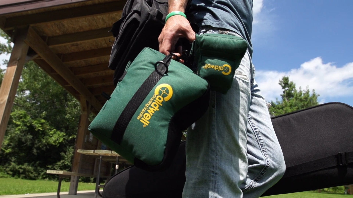 Caldwell DeadShot Boxed Combo Front and Rear Bag with Durable Construction and Water Resistance for Outdoor, Range, Shooting and Hunting, Green/Black