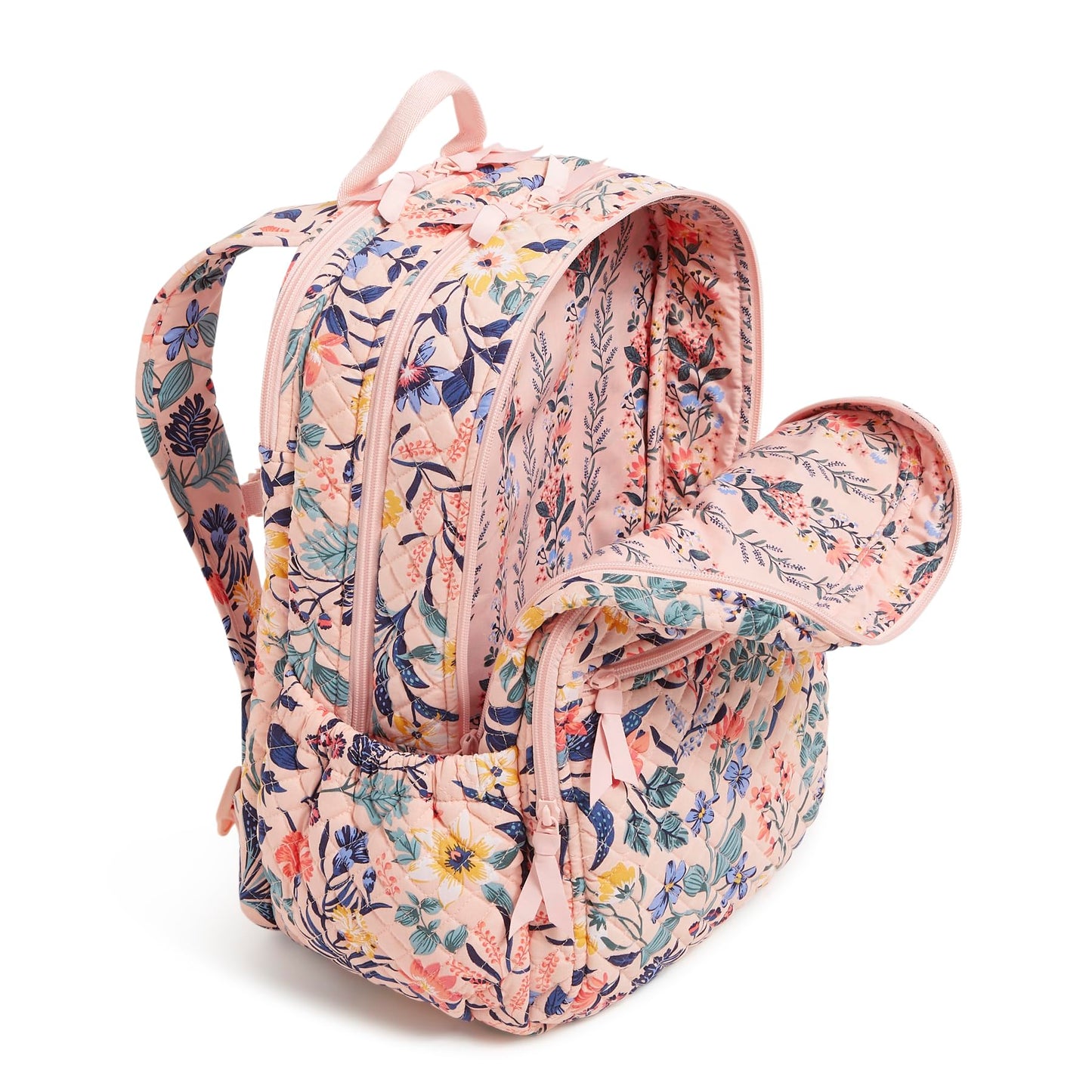 Vera Bradley Cotton XL Campus Backpack, Paradise Coral