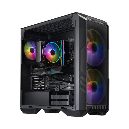 Cooler Master HAF 5 Pro AMD RYZEN 7 7800X3D 4.2 GHz | Gigabyte RTX 5070 12GB & B650 Motherboard | 32GB (2x16GB) DDR5 6000MHz | 2TB Gen4 M.2 | WiFi | Windows 11 | Hyper 212 Halo Cooler Gaming PC