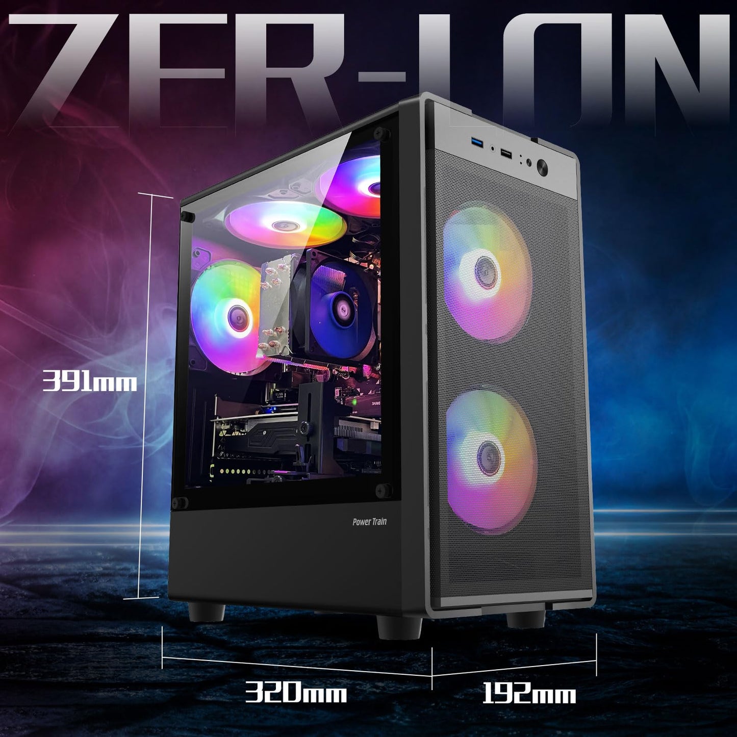 ZER-LON Gaming PC Desktop Computer, AMD Ryzen 5 5500 up to 4.2GHz, Radeon RX 550 4GB, 16G DDR4 RAM, 1TB NVME SSD, WiFi 5.0, Prebuilt Gaming PC Tower Computer with RGB Fan