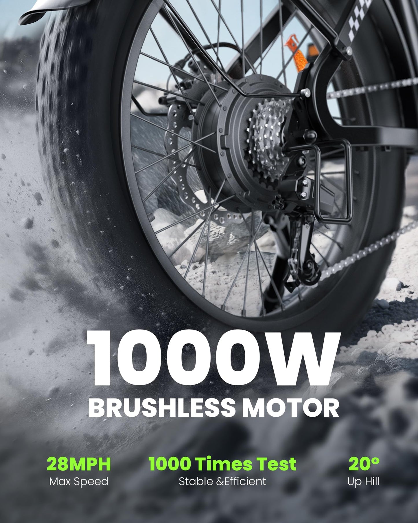 isinwheel U8 Electric Bike for Adults,1000W Peak Motor Ebike,Max 20/28MPH 75-105Miles Range Electric Bicycle,48V 13AH/18AH Battery Commuting 20" Step Thru Fat Tire Ebikes for Adults,7 Speed Gearing