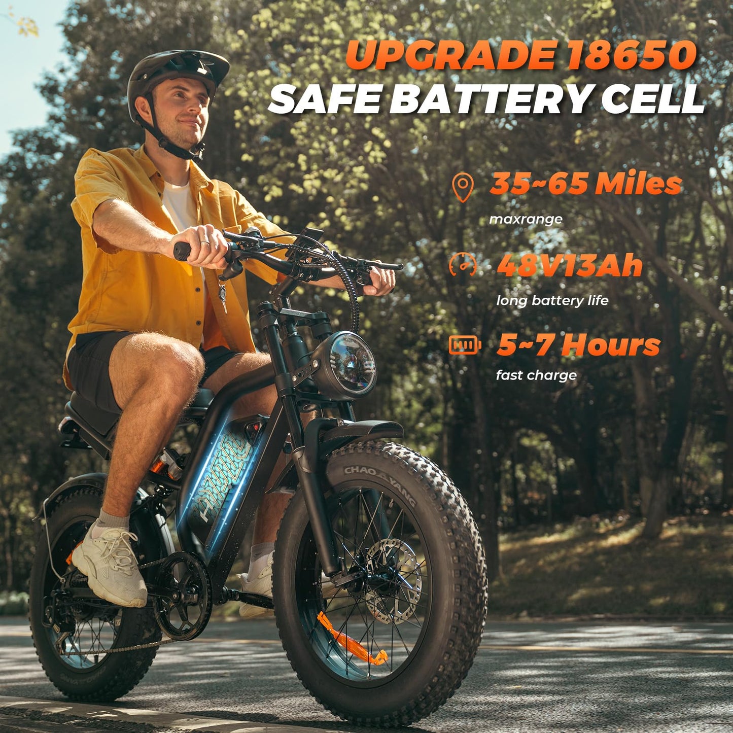 Electric Bike for Adults - K6 20 x 4 Inch Fat Tire, 750W/Peak 1500W Motor, 48V15AH Detachable Battery, 4 Riding Modes Electric Dirt Bike, 7 Speed Electric Motorcycle, UL 2849 Certified